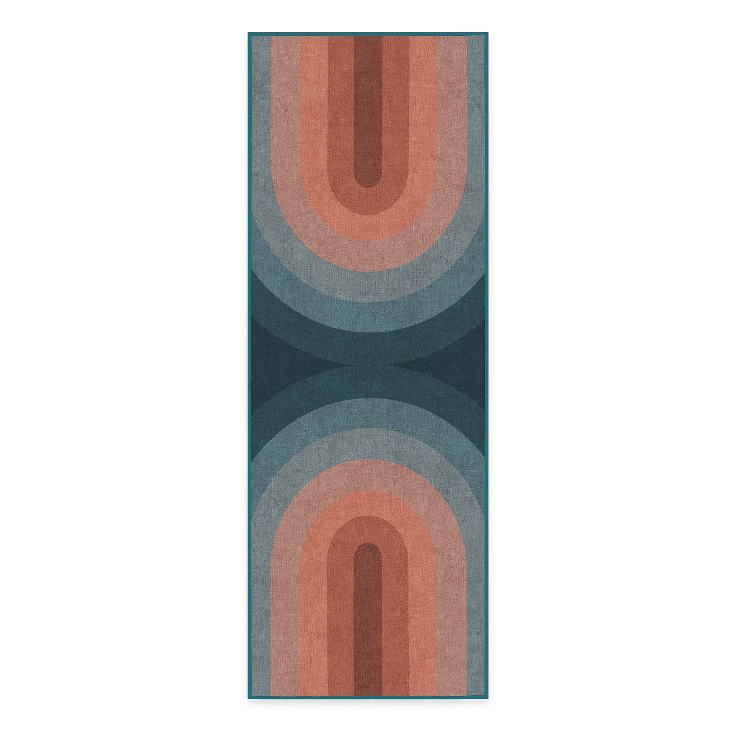 Ruggable Washable 2x7 Runner Rug in Absida Teal - Non-Slip Kitchen Runner, Hallway Carpet for Entryway, Living Room, Bedroom & Office with Gripper Pad | Perfect for High-Traffic Areas & Pet-Friendly Homes