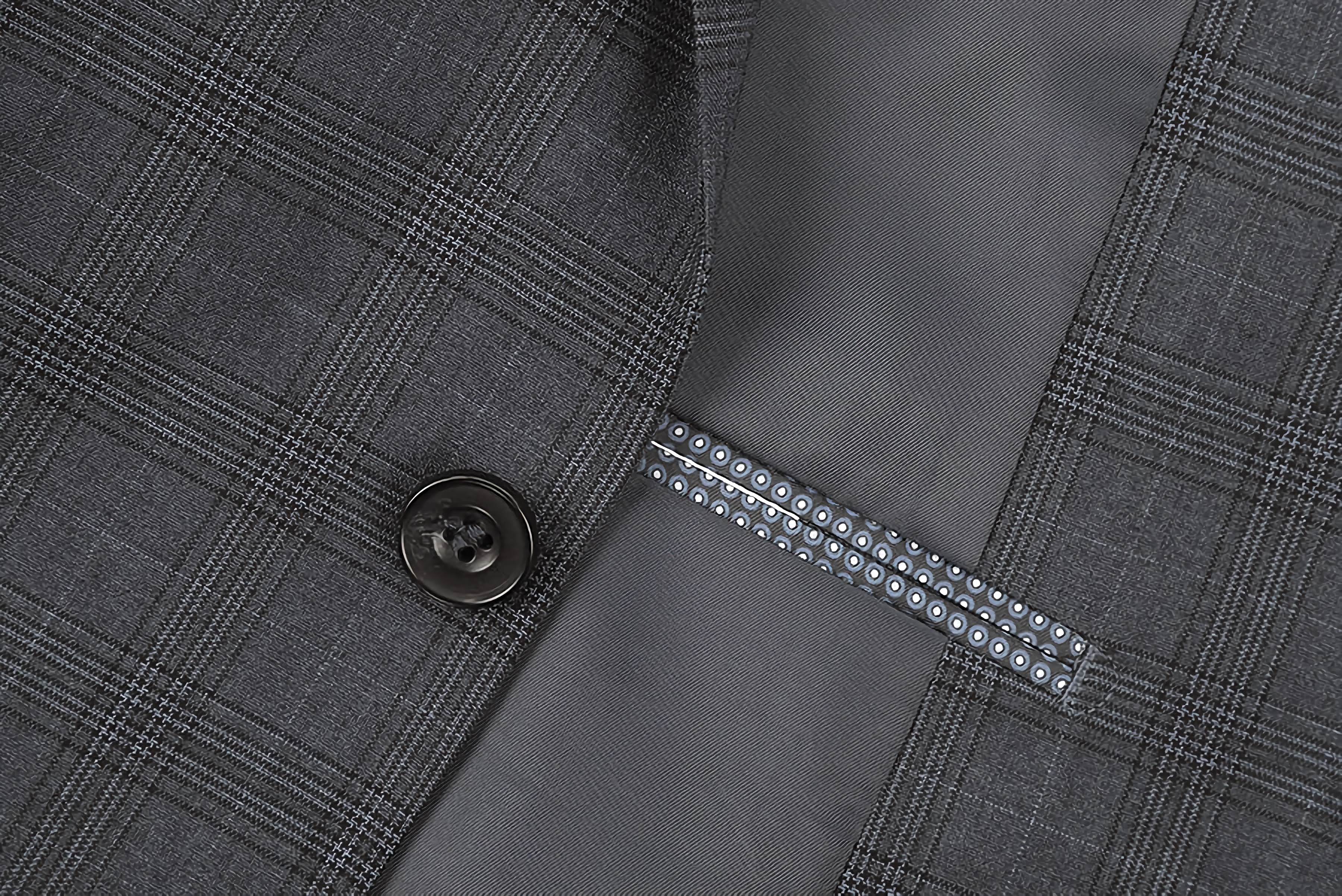Men's 3-Piece Gray Glen Plaid Suit - 2 Button Regular Fit Business Formal Attire for Weddings, Office & Special Occasions