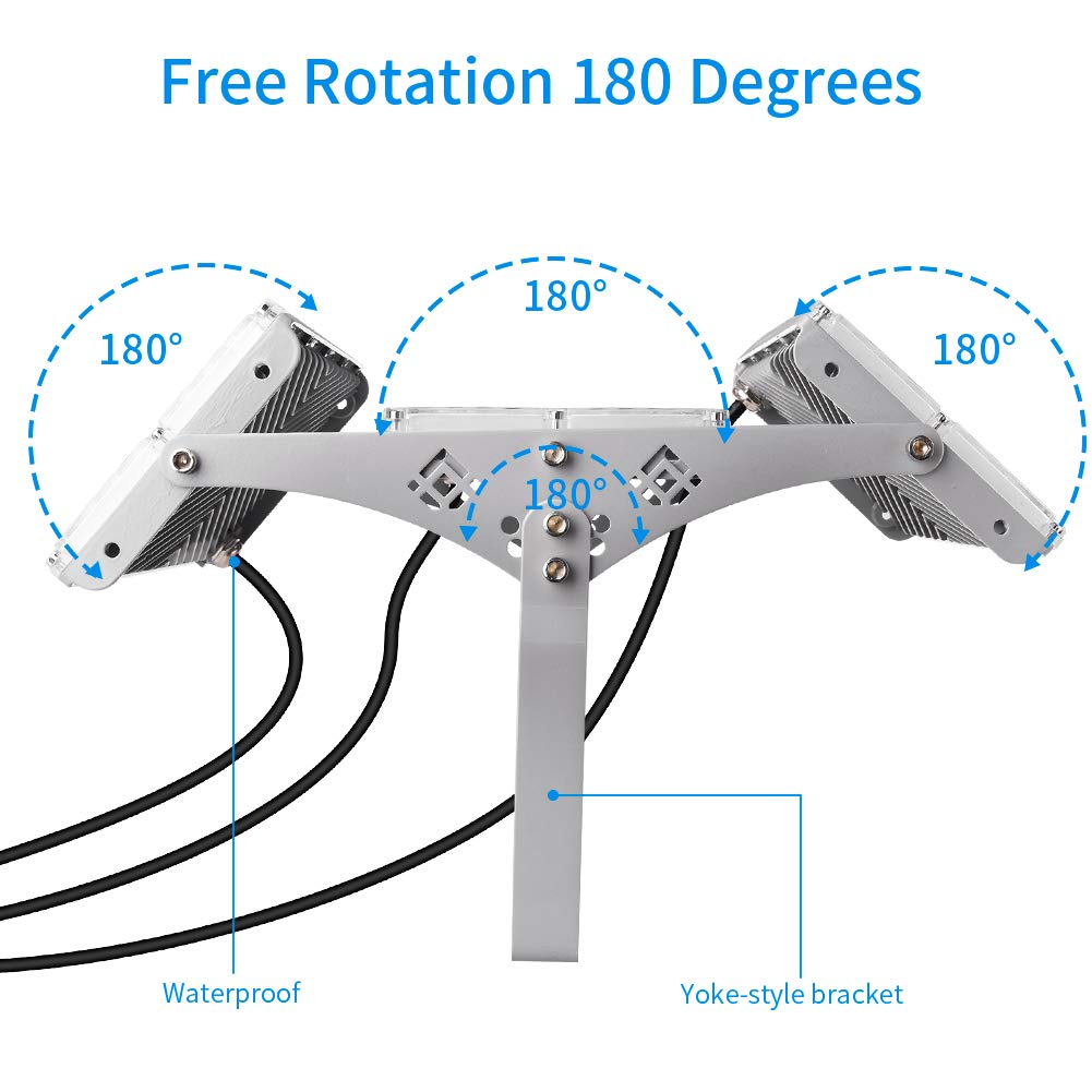 300W LED Flood Light Outdoor - 24000LM Super Bright Stadium Light, 6000K Daylight White, IP66 Waterproof Security Lighting for Garage, Garden, Yard, Playground - Perfect for Landscape, Wall, and Work Area Illumination