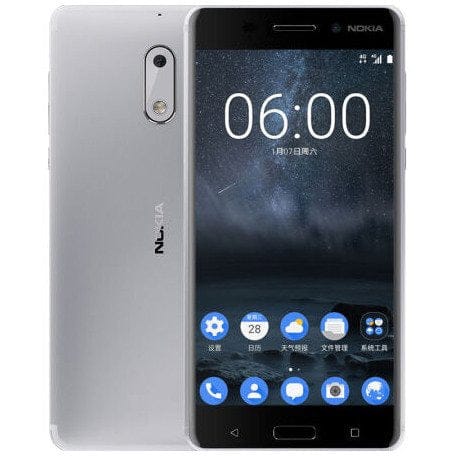 Unlocked Nokia 6 32GB Silver Smartphone - GSM Compatible for Travel, Business & Everyday Use