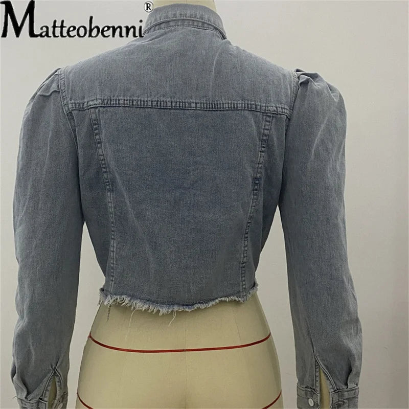Women's Embroidered Pearl Denim Jacket - Casual Short Jean Coat with Long Sleeves for Autumn | Street Style Outerwear for Daily Wear, Dating, and Weekend Outings