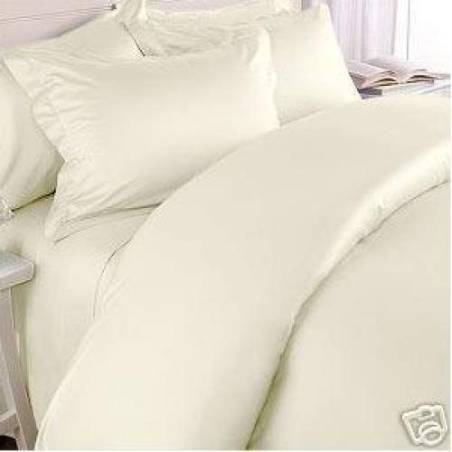 Premium 1500 Thread Count Egyptian Linen Duvet Cover Set - King/Cal King Size, Wrinkle-Free, Ivory - Luxury Bedding for Master Bedroom & Guest Room Decor