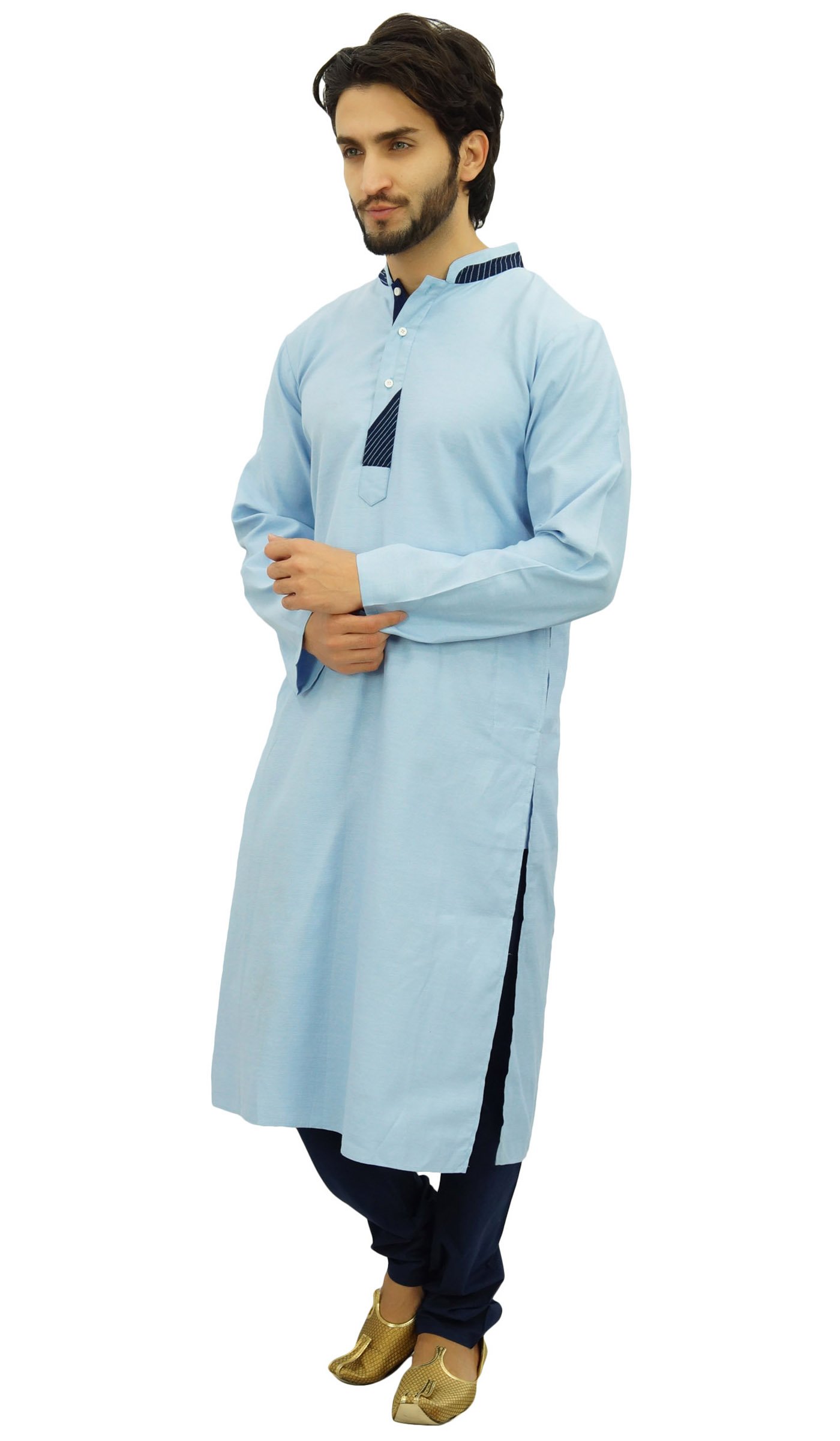 Atasi Men's Indian Ethnic Cotton Kurta Pajama Set - Long Bollywood Style Shirt for Festivals, Weddings & Casual Wear | Comfortable Traditional Outfit