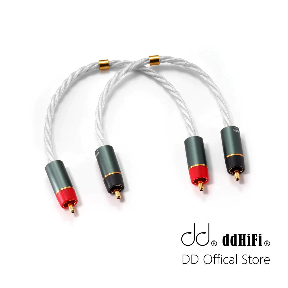 Premium DD ddHiFi RC20A RCA Audio Cable - High-Quality 20cm & 40cm Options for Home Theater, Hi-Fi Systems & Audiophile Setups