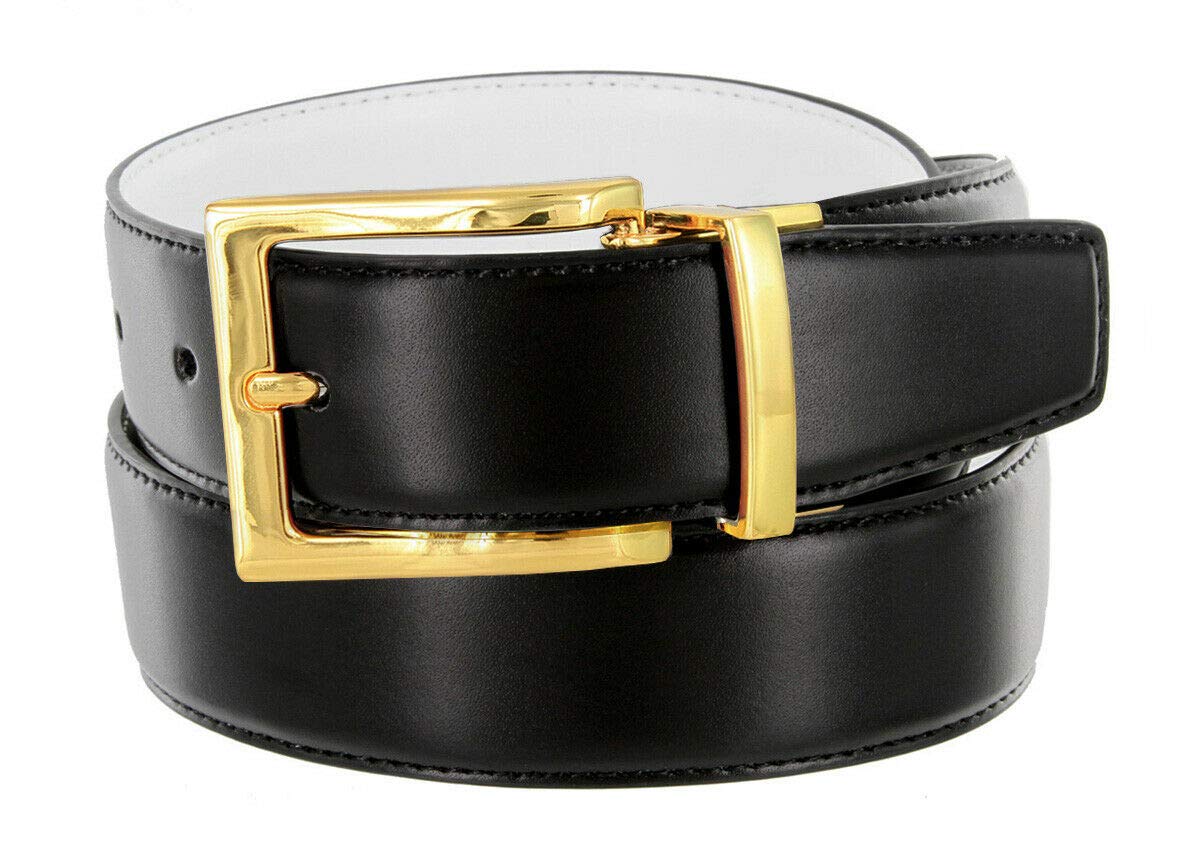 Genuine Leather Reversible Belt for Men - 1-3/8