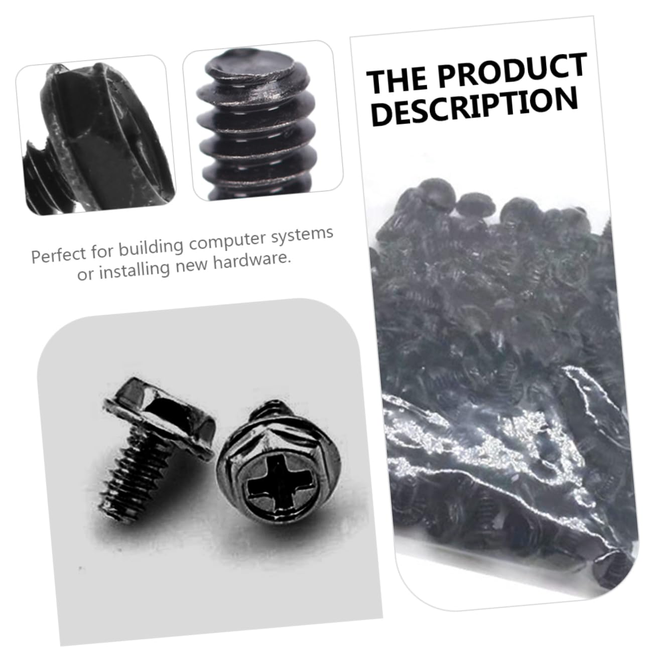 200 Pcs CAXUSD Power Supply Screws - Hot Dip Galvanized Computer Case Thumb Screws for PC Build, Motherboard & Hardware Installation | Durable Fasteners for DIY Computer Assembly & Repair