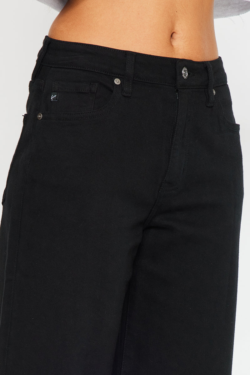 Dianella High Rise Crop Wide Leg Jeans for Women - Trendy Distressed Denim Pants for Casual Outfits & Streetwear Fashion