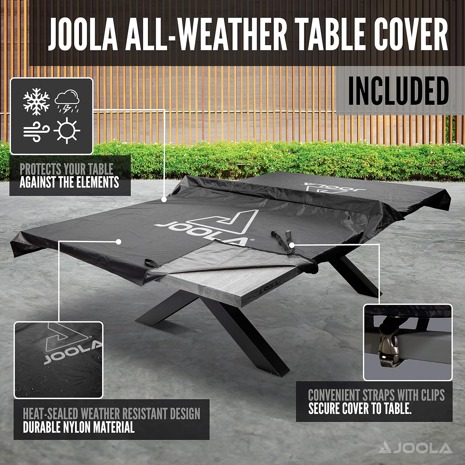 JOOLA Berkshire Gray Indoor/Outdoor Ping Pong Table - Professional Quality for Home, Office & Backyard Games