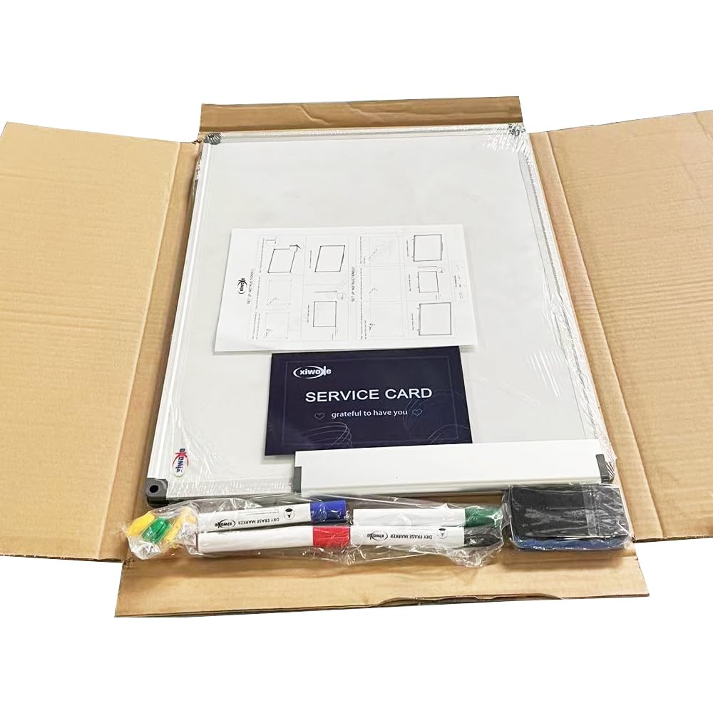 XIWODE 18x24 Inch Magnetic Dry Erase Whiteboard with Silver Aluminum Frame - Durable Wall Mounted Whiteboard for Home, School & Office - Perfect for Meetings, Classroom Teaching, and Home Organization
