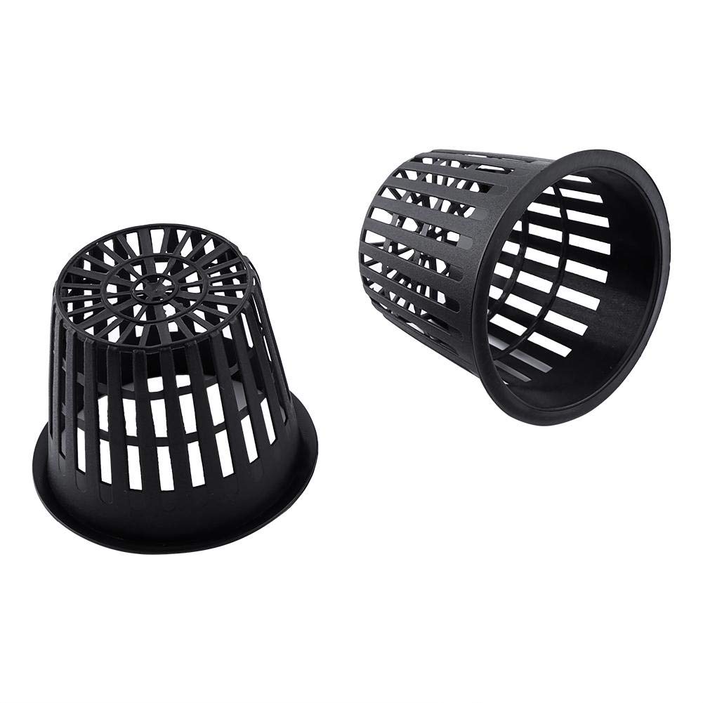 Fydun 10-Pack Heavy Duty Mesh Pot Net Cup Baskets - Durable Plastic Hydroponic Plant Grow Baskets for Hydroponics, Aquaponics & Orchids (Black) | Perfect for Indoor Gardening, Herb Cloning & Vertical Farming Systems