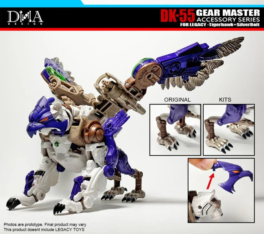 DNA Design DK 55 Upgrade Kit for Legacy Tigerhawk & Silverbolt - Transformers Gear Master Parts - Perfect for Collectors & Custom Figure Modifications