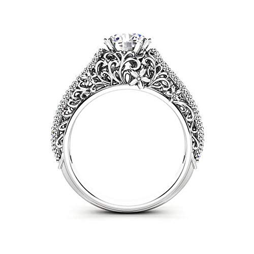 3 Carat Cubic Zirconia Diamond Ring for Women - Vintage Halo Engagement Ring, Wedding Promise Ring, Elegant CZ Jewelry Gift for Anniversary, Valentine's Day & Special Occasions