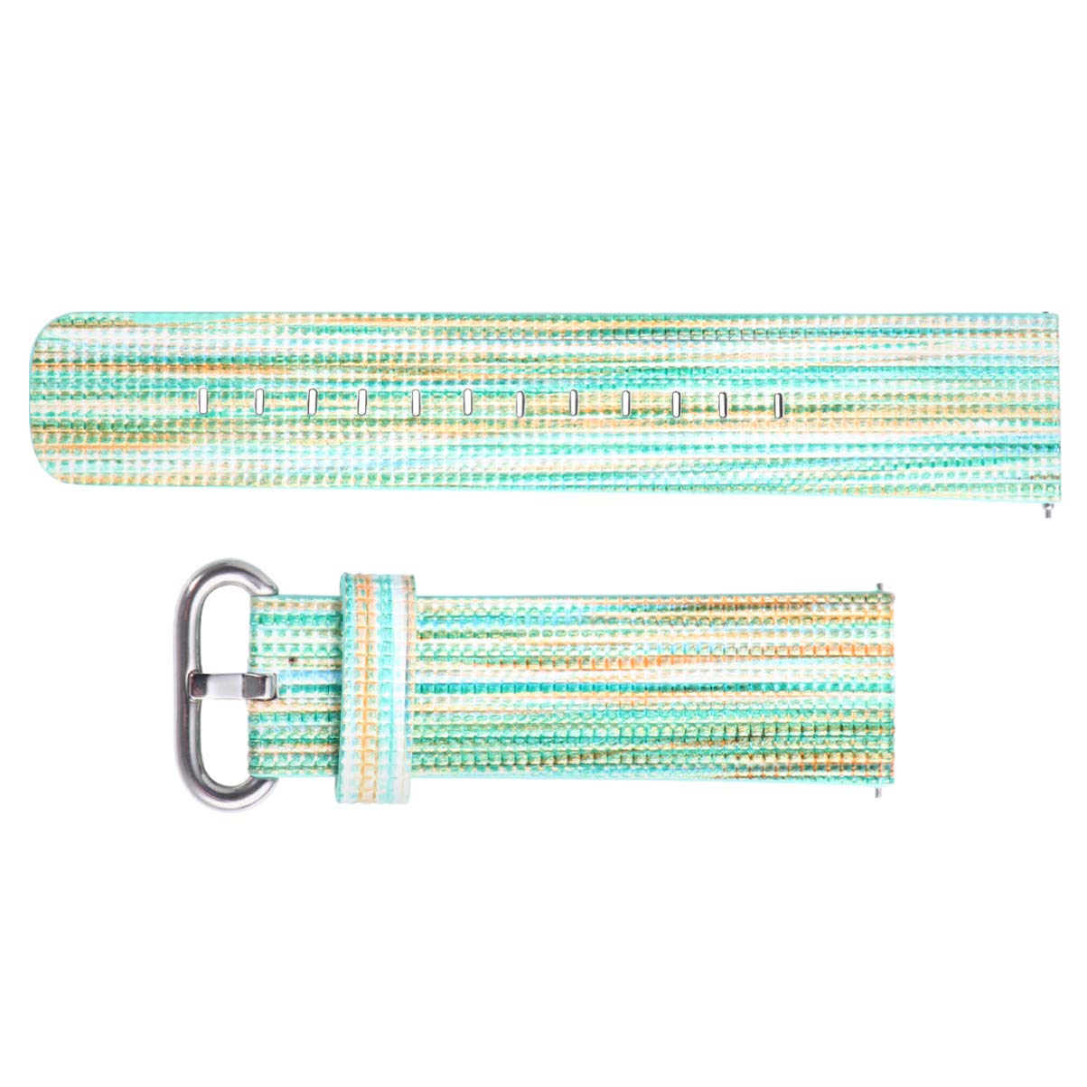 **Hemobllo Genuine Leather Watch Band - Rainbow Cartoon Watch Strap with Stainless Steel Deployment Buckle (Mint Green) - Perfect for Casual, Fashion & Gift Scenes**