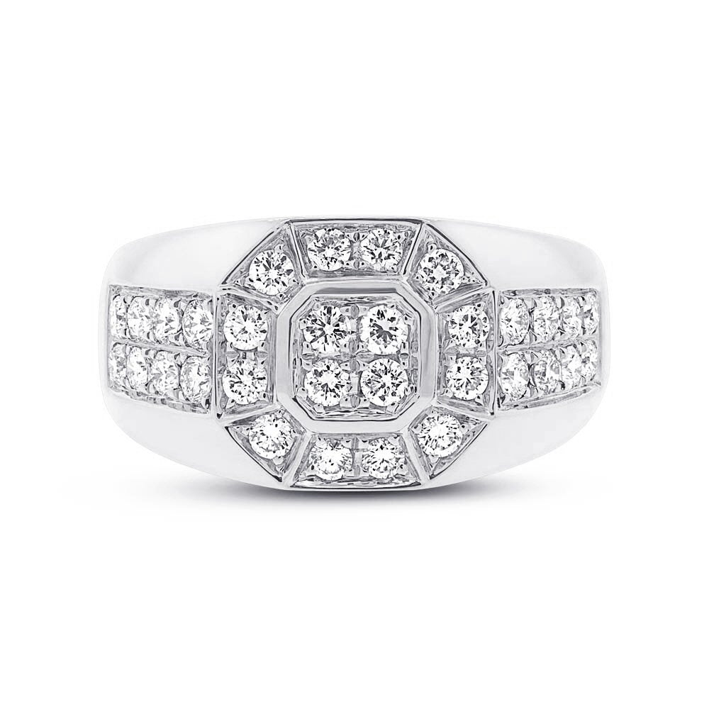 14KT Gold 1.18 CTW Diamond Men's Fashion Ring - Elegant Wedding Band, Anniversary Gift for Him, Perfect for Special Occasions & Everyday Wear