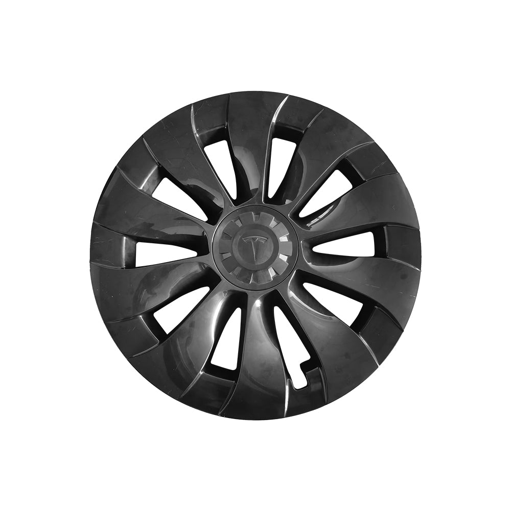 Tesla Model 3/Y Überturbine Style Wheel Covers - 18/19 Inch Alloy Wheel Protectors (Matte Black, 4-Piece Set) 2017+ | Perfect for Road Trips & Daily Commuting