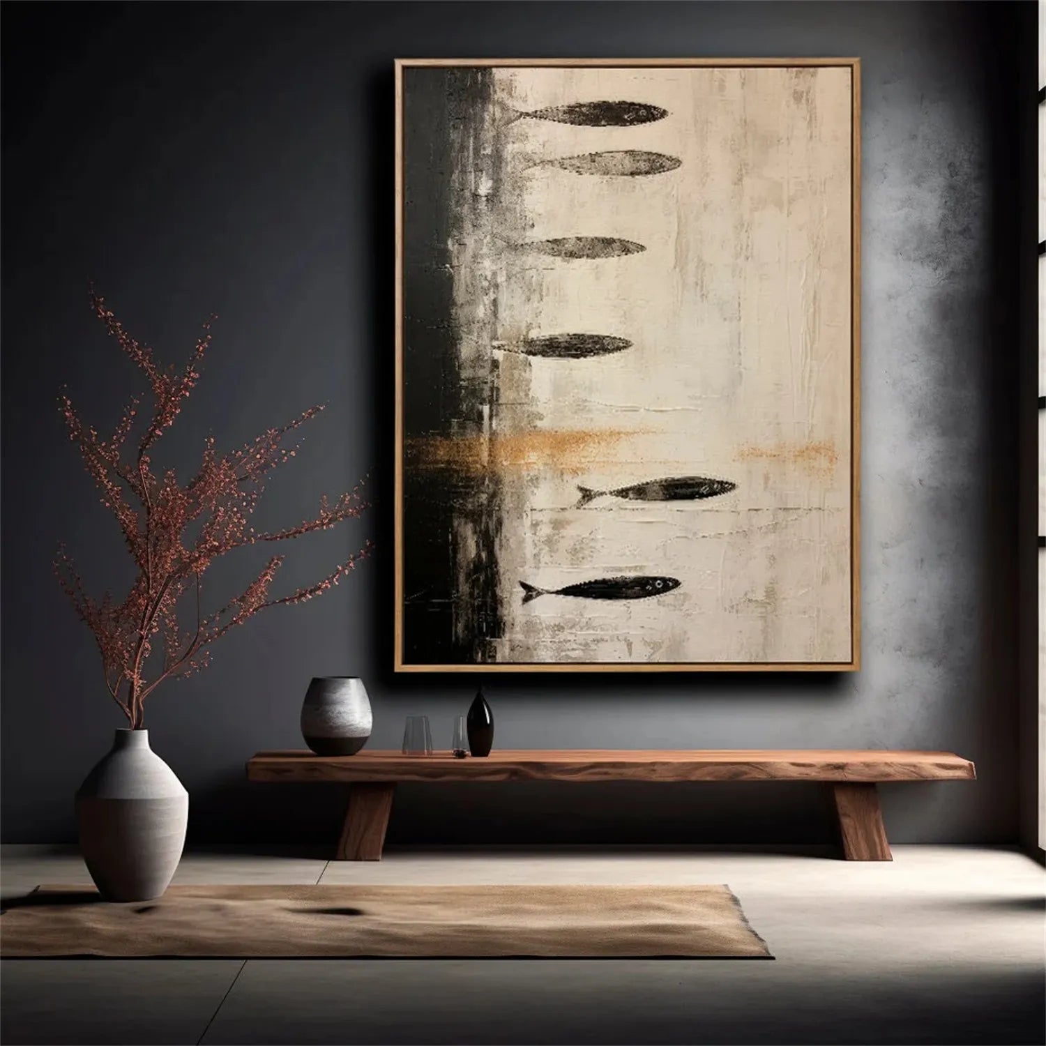 Abstract Painting #AB 163 - Modern Wall Art for Living Room, Bedroom & Office Decor | Large Canvas Artwork for Home & Office Interior Design