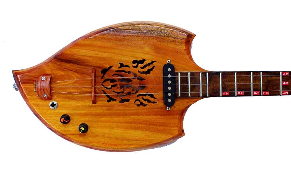 Isarn Acoustic Electric Phin 3 Strings - Traditional Thai Lao Asian Guitar Folk Musical Instrument | Authentic Thailand Pin60 for Home Performances, Cultural Events & Music Lessons