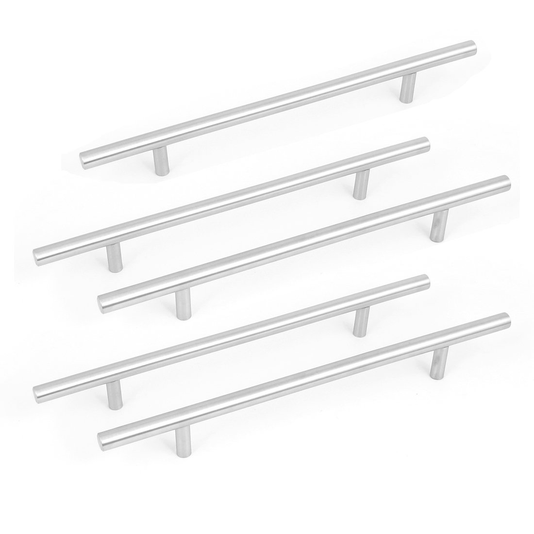 uxcell 8-inch Stainless Steel Cabinet Drawer Pull Handles - Pack of 5 T-Bar Handles for Kitchen Cabinets, Wardrobes & Furniture - Durable Hardware for Home & Office Organization