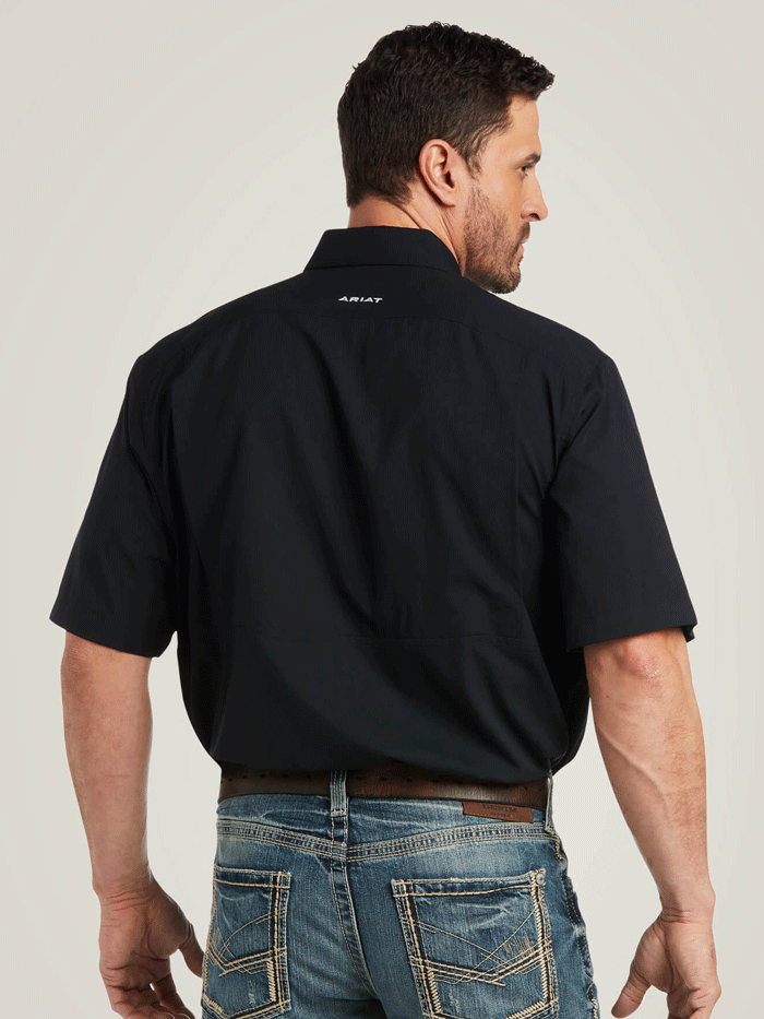 Ariat Men's VentTEK Classic Fit Shirt - Moisture Wicking Performance Shirt for Work & Outdoor Activities - Black (Model 10034960)