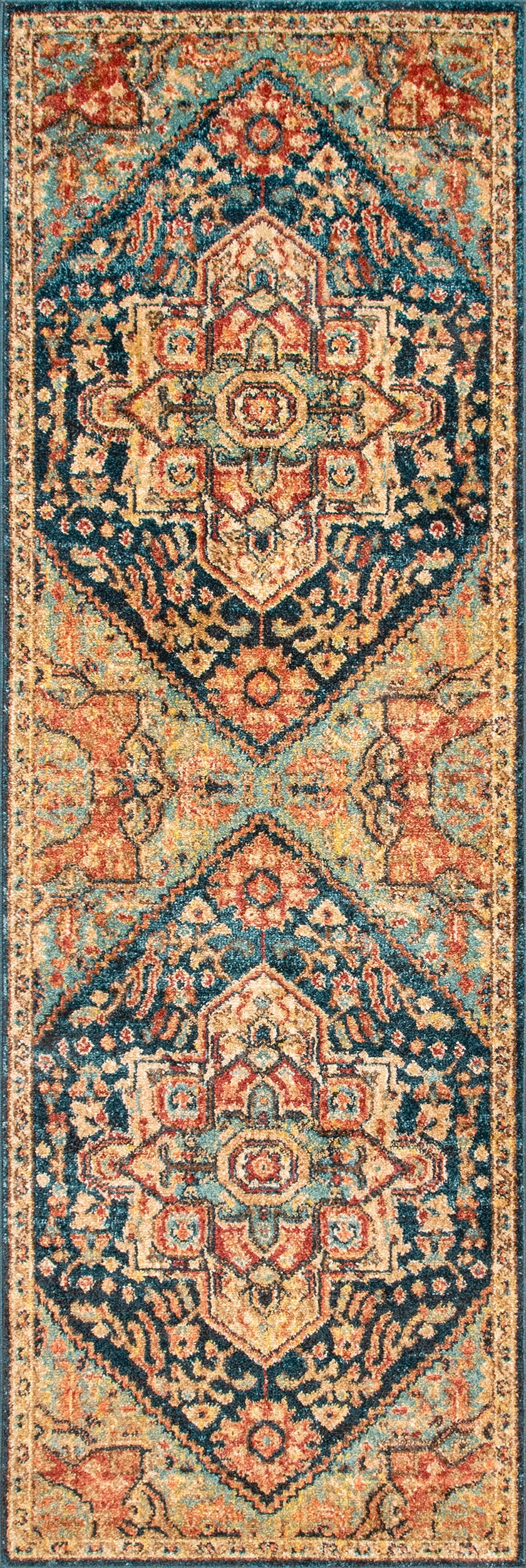 Luxury Diamond Medallion Area Rug - Green Handmade Oriental Carpet for Living Room, Bedroom & Dining Room Decor