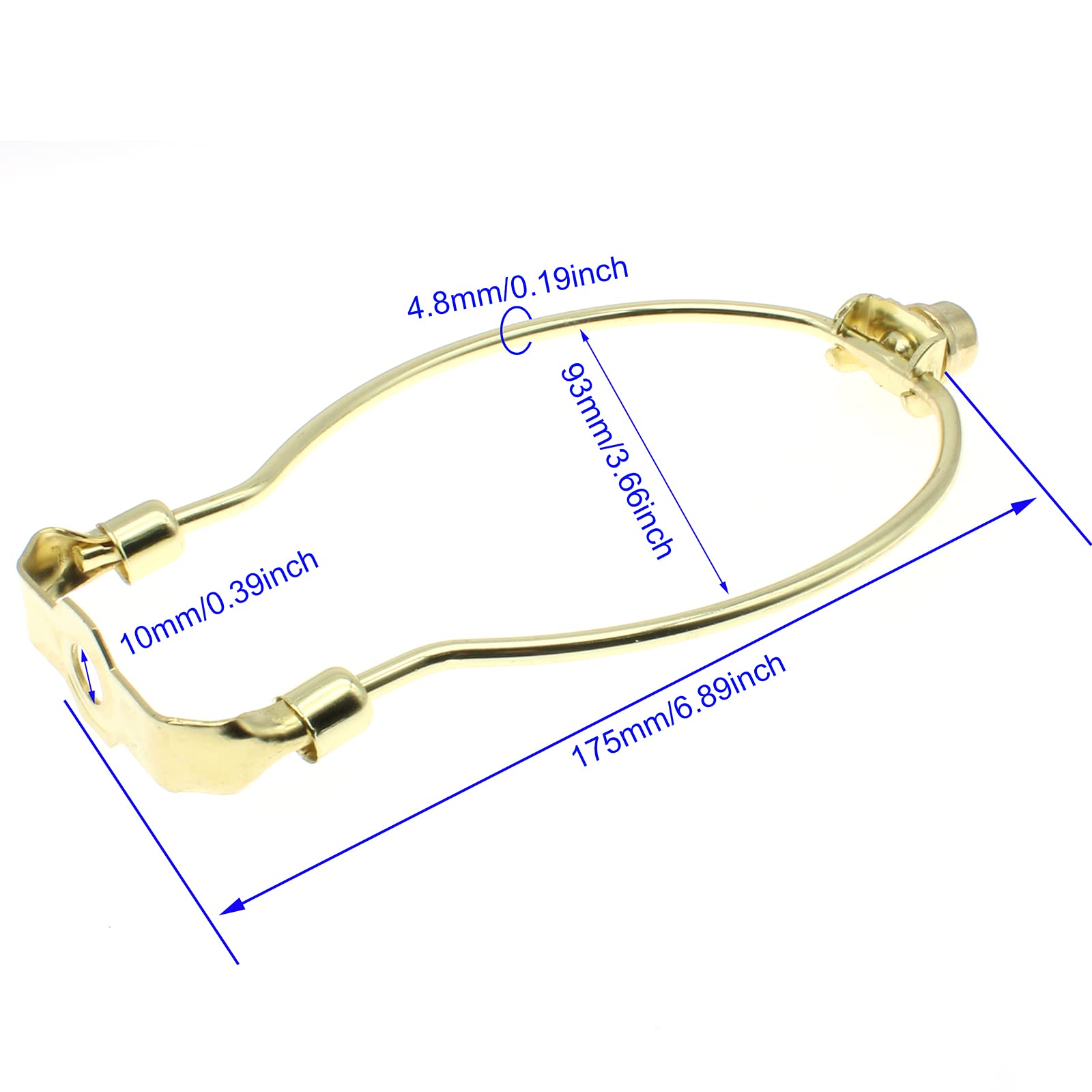7 Inch Heavy Duty Lamp Shade Harp Holder Kit - Gold Horn Frame Lampshade Bracket with Solid Finial Cap for Table & Floor Lamps - Perfect for Living Room, Bedroom, Office Lighting Decor [FDXGYH]