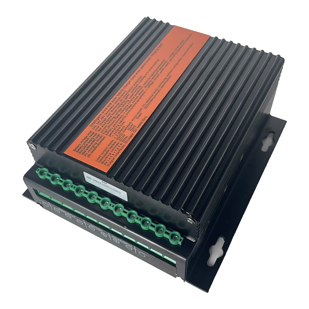 Rewindagic 1200W MPPT Hybrid Charge Controller - 1000W Wind & 200W Solar Input - 12V/24V/48V Off-Grid Power System for Wind Turbine & Solar Panel (48V Version) - Perfect for Remote Cabins, RVs & Emergency Backup Power