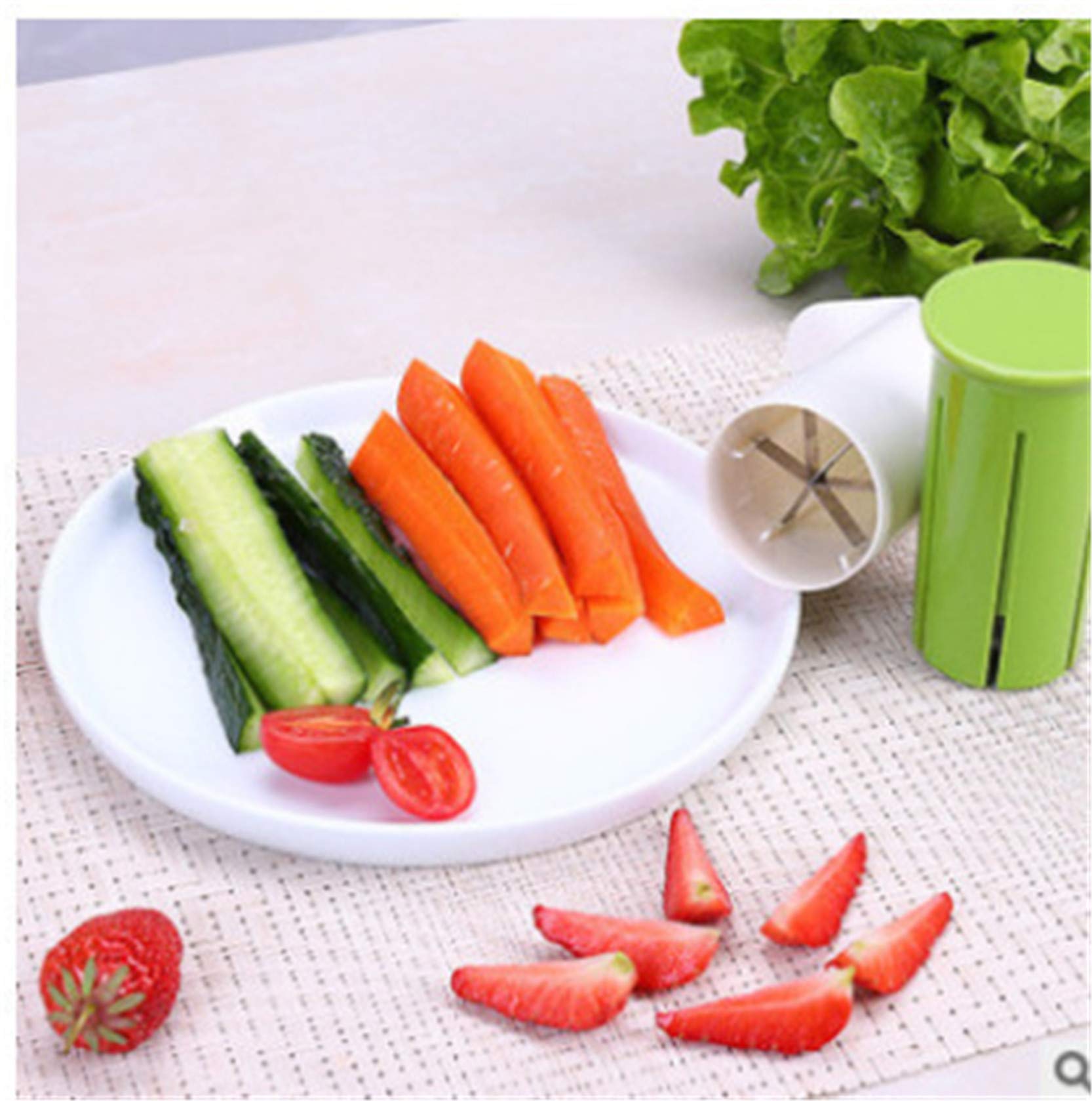 Strawberry Grape Cucumber Slicer - Multi-Function Vegetable Cutter for Carrot, Potato - Creative Kitchen Tool for Salad Making, Pizza Topping & Fruit Platter Presentation - Perfect for Meal Prep, Party Snacks & Healthy Eating