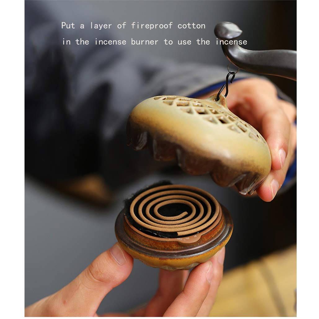 Ceramic Lotus Backflow Incense Burner - Hanging Aromatherapy Diffuser for Meditation, Yoga & Relaxation - Sandalwood Incense Holder for Home Decor & Spiritual Use