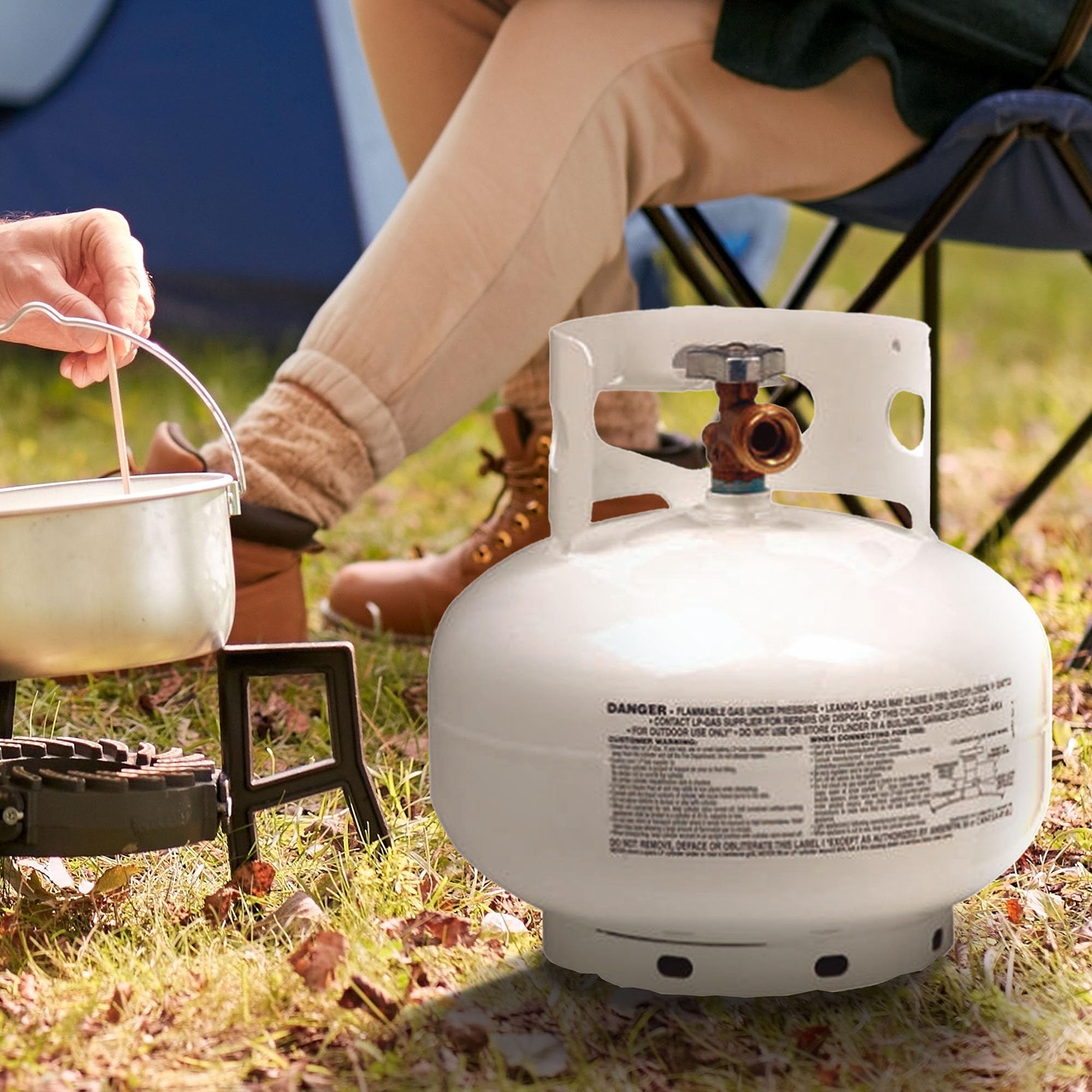 Manchester Tank & Equip 10393.1 11lb Propane Gas Cylinder - Portable Fuel Tank for Grilling, Camping & Outdoor Cooking | DOT Certified Steel Container