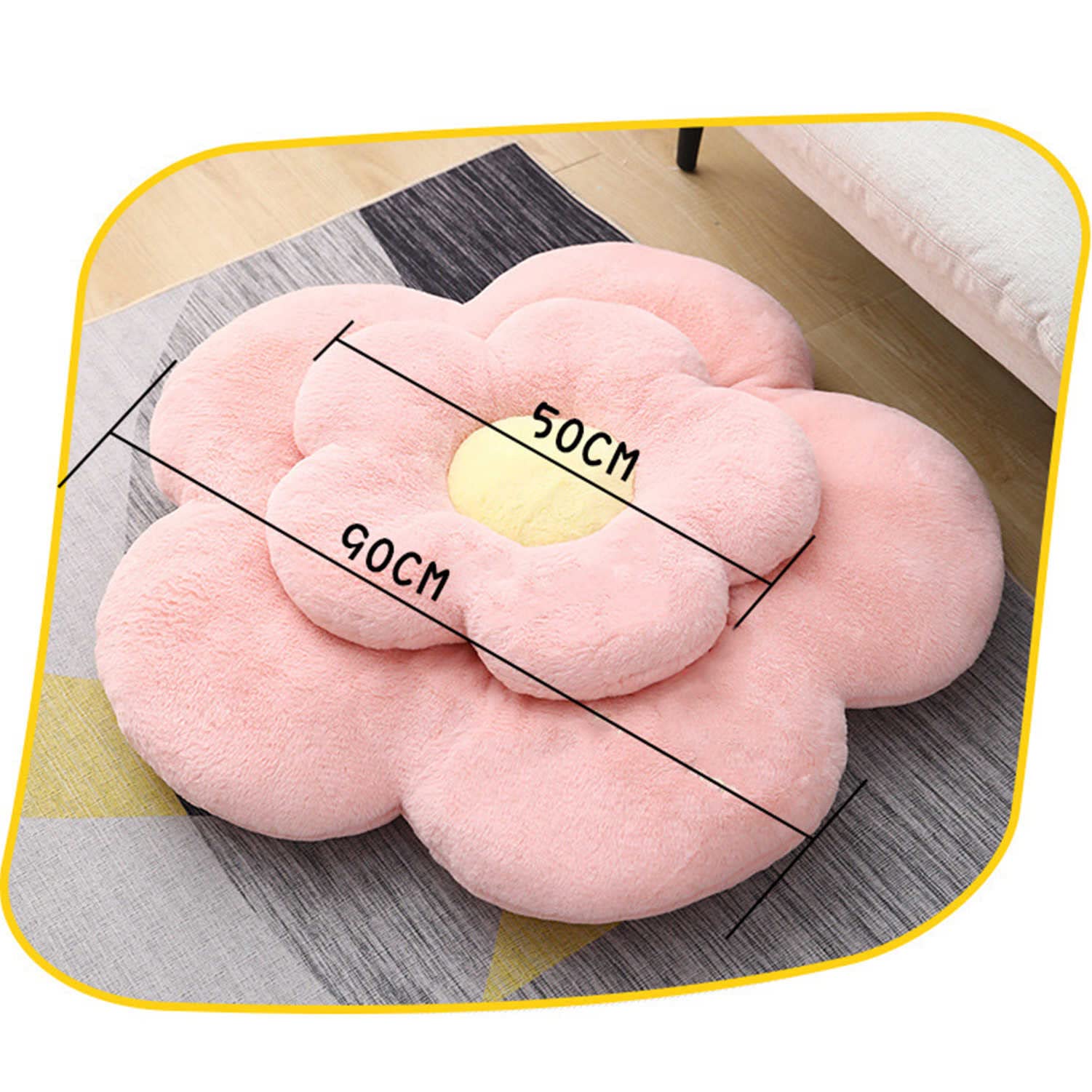 2 Pack Floor Pillow Seating Cushion - Plush Throw Pillows & Flower Shaped Chair Back Cushions | Super Comfy Stuffed Cushion for Reading, Lounging, Home Decor | Perfect for Living Room, Bedroom & Nursery