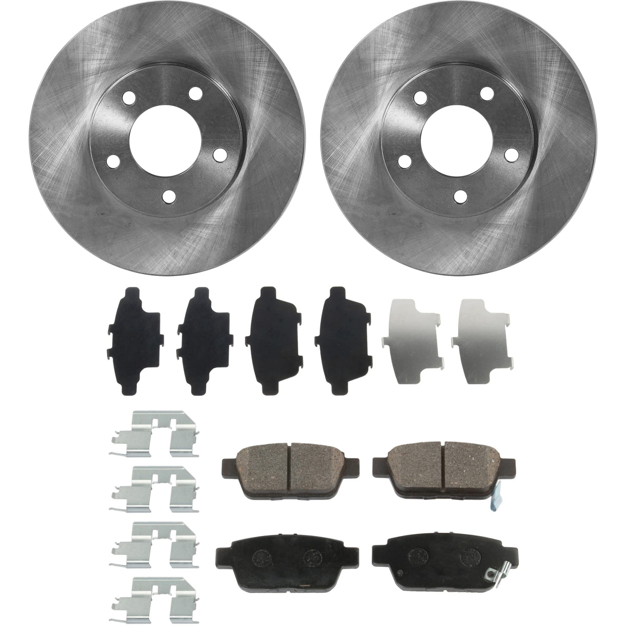 High-Performance Rear Brake Disc and Pad Kit for 2009-2014 Acura TL - Ceramic Brake Pads, 5-Lug Cast Iron Rotors - Perfect for Daily Driving & Highway Safety