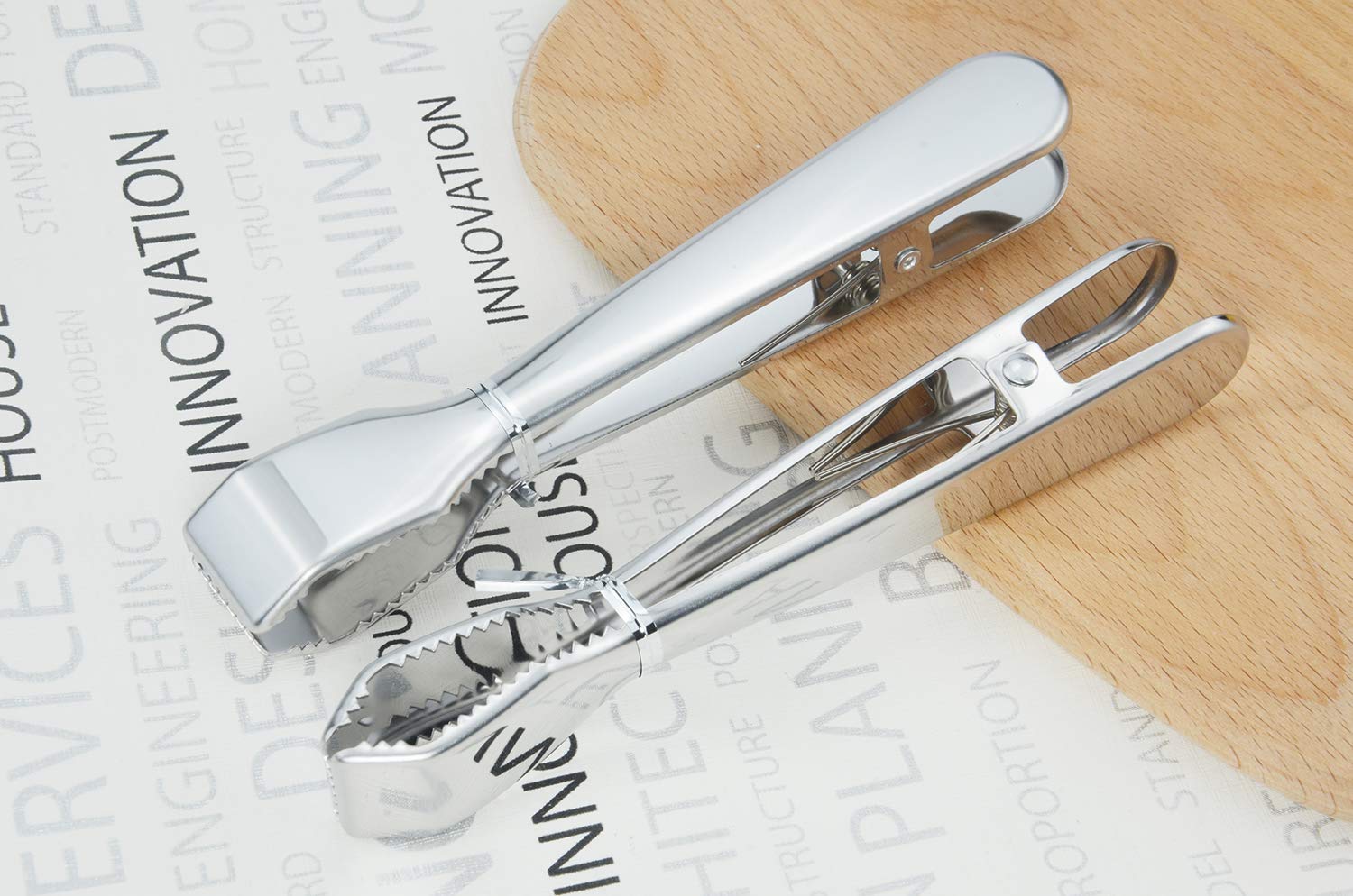 Premium 18/8 Stainless Steel Ice Tongs with Teeth - 6-3/4 Inch Ice Bucket Tongs for Sugar Cubes, Tea Party & Coffee Bar - Perfect for Cocktail Serving, Home Entertaining & Restaurant Use