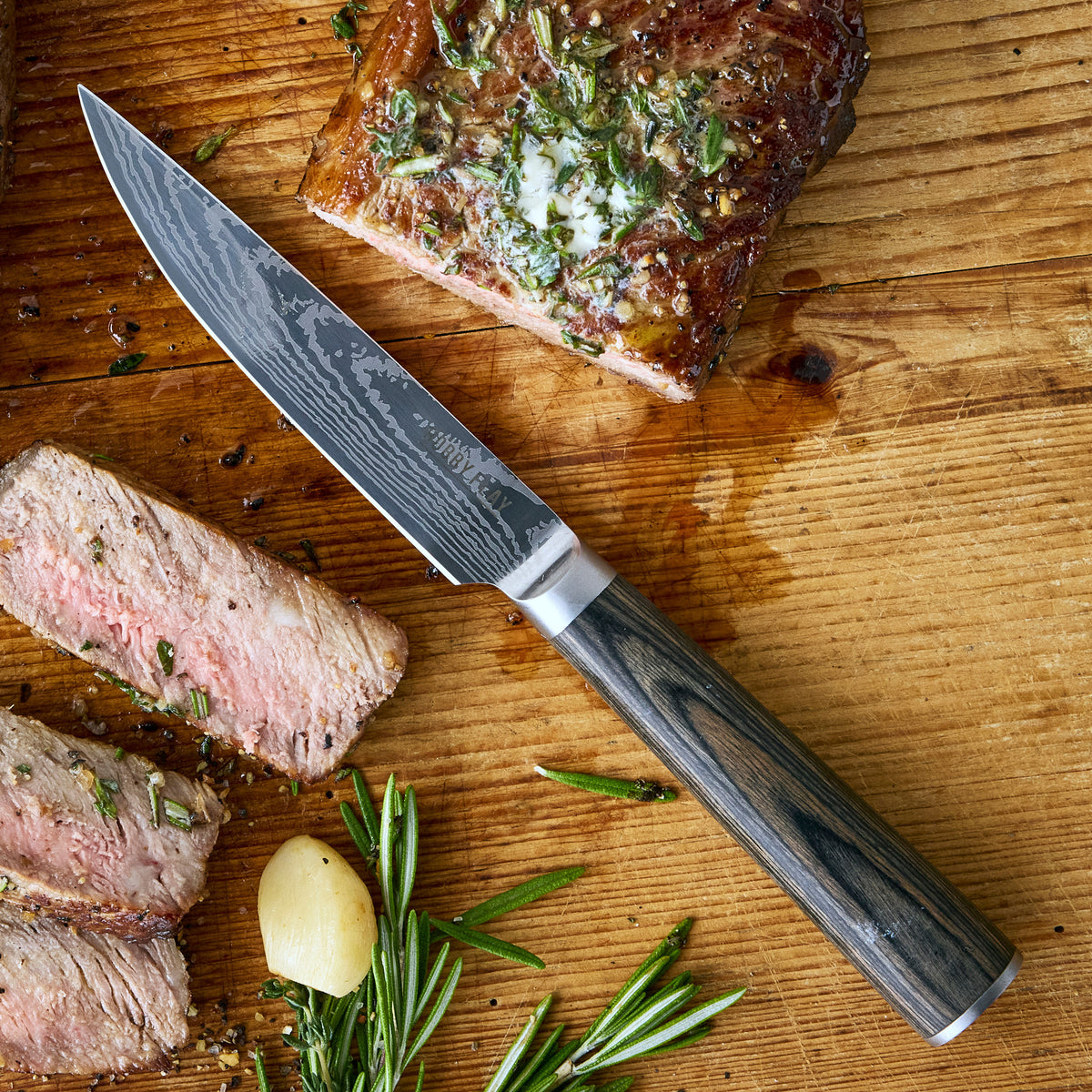 Bobby Flay by GreenPan Stainless Steel 6-Piece Steak Knife Set - Premium Sharp Cutlery for Steak, Meat & BBQ - Perfect for Dining, Gifts & Kitchen Essentials