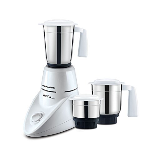 Refurbished Morphy Richards Aero 500-Watt Mixer Grinder with 3 Jars - White | Powerful Blender for Smoothies, Juices & Indian Cooking | Perfect for Home Kitchens & Small Restaurants