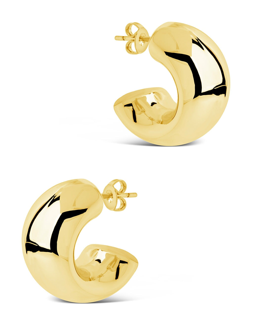 Marley Polished Chunky Hoop Earrings for Women - Gold & Silver Fashion Jewelry - Perfect for Parties, Work & Everyday Wear