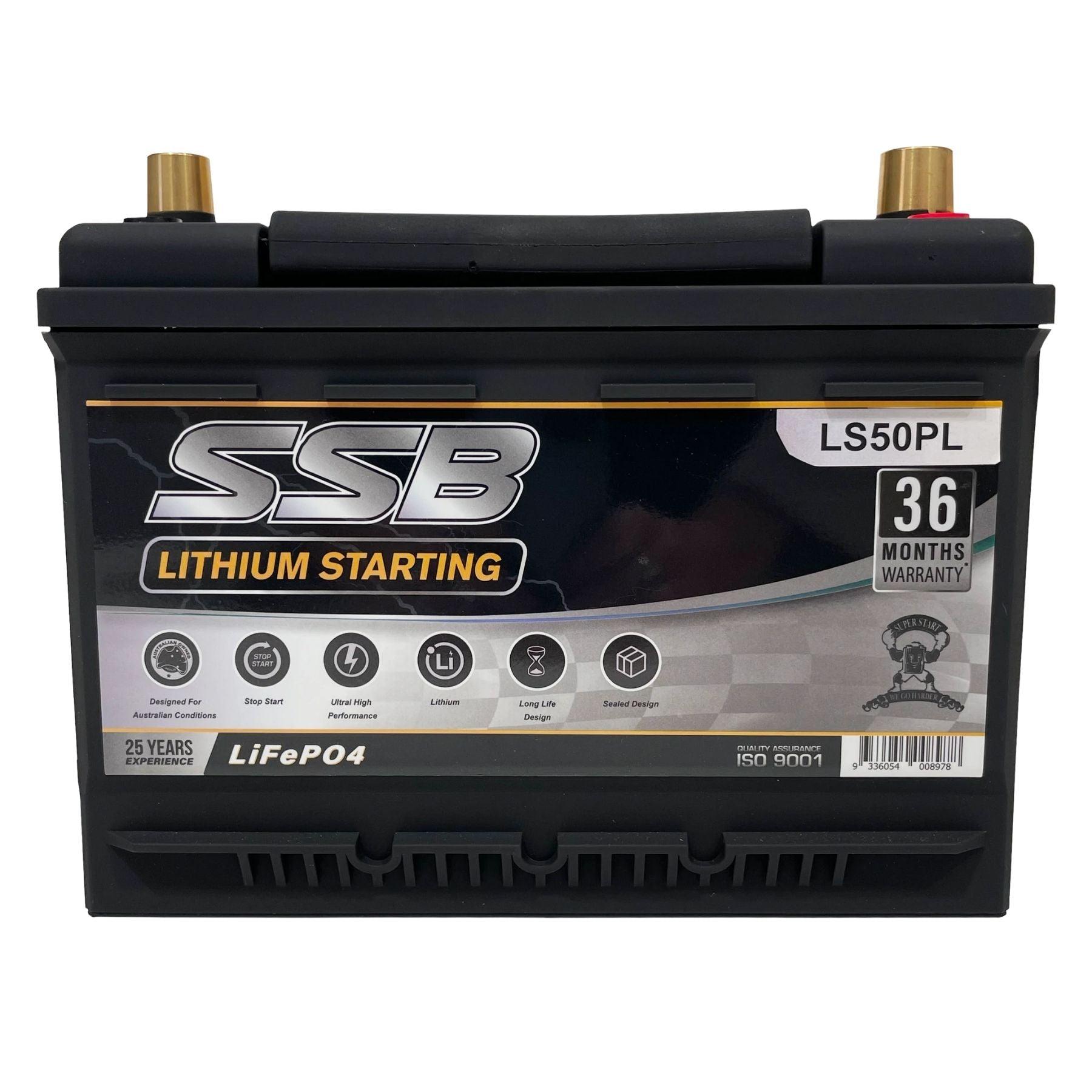 SSB LS50PL 12V 60Ah 1400CCA Lithium Starting Battery - High Performance Car & Marine Engine Starter for Boats, RVs, Trucks & Power Sports Vehicles