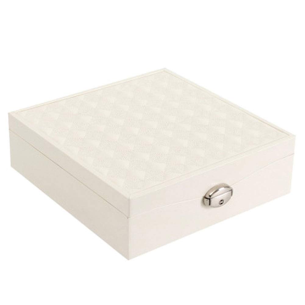 Large Capacity Leather Jewelry Box for Necklace, Ring & Earring Storage - Portable Multifunctional Organizer for Home, Bedroom, Living Room or Travel | H-2020-12-11 (Color A)