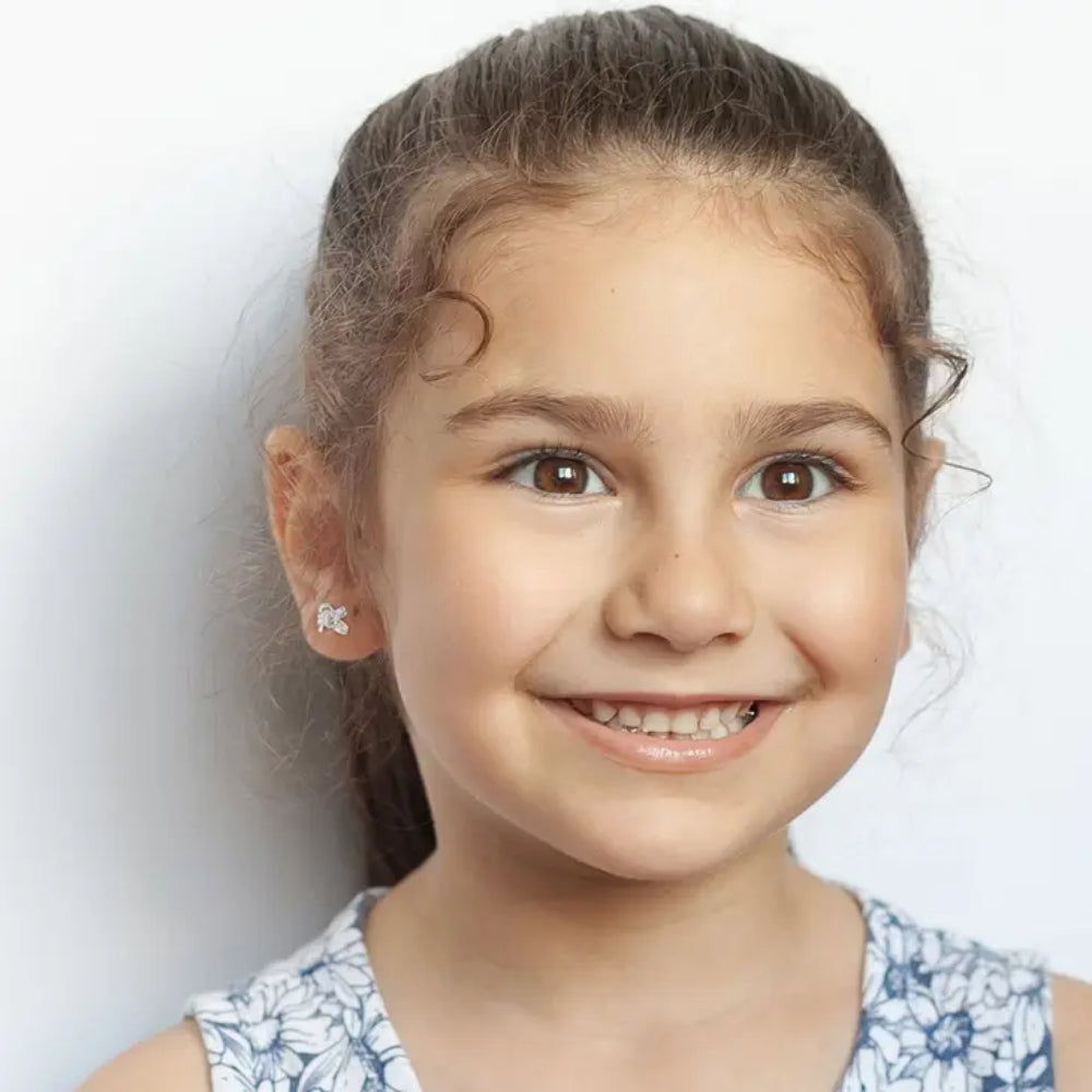 Kids' Sterling Silver Bow Stud Earrings - Hypoallergenic & Dainty Jewelry for Girls - Perfect for Birthdays, Parties & Everyday Wear
