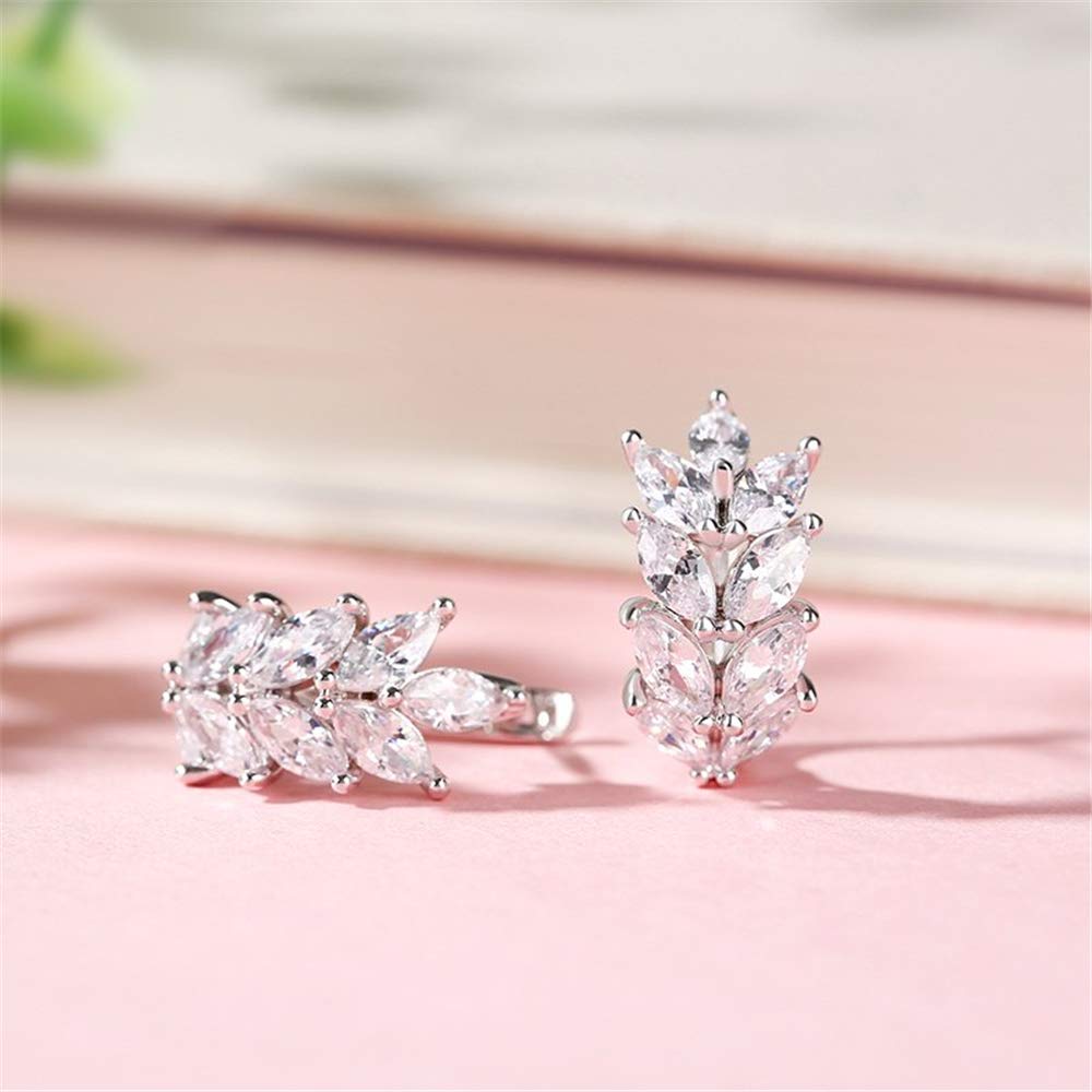 Jeulia Sterling Silver Marquise Cut Leaf Design Hoop Earrings for Women & Teens – Perfect Gift for Girlfriend, Wife, Bride, Birthday with Jewelry Box | Elegant Everyday Wear & Special Occasions