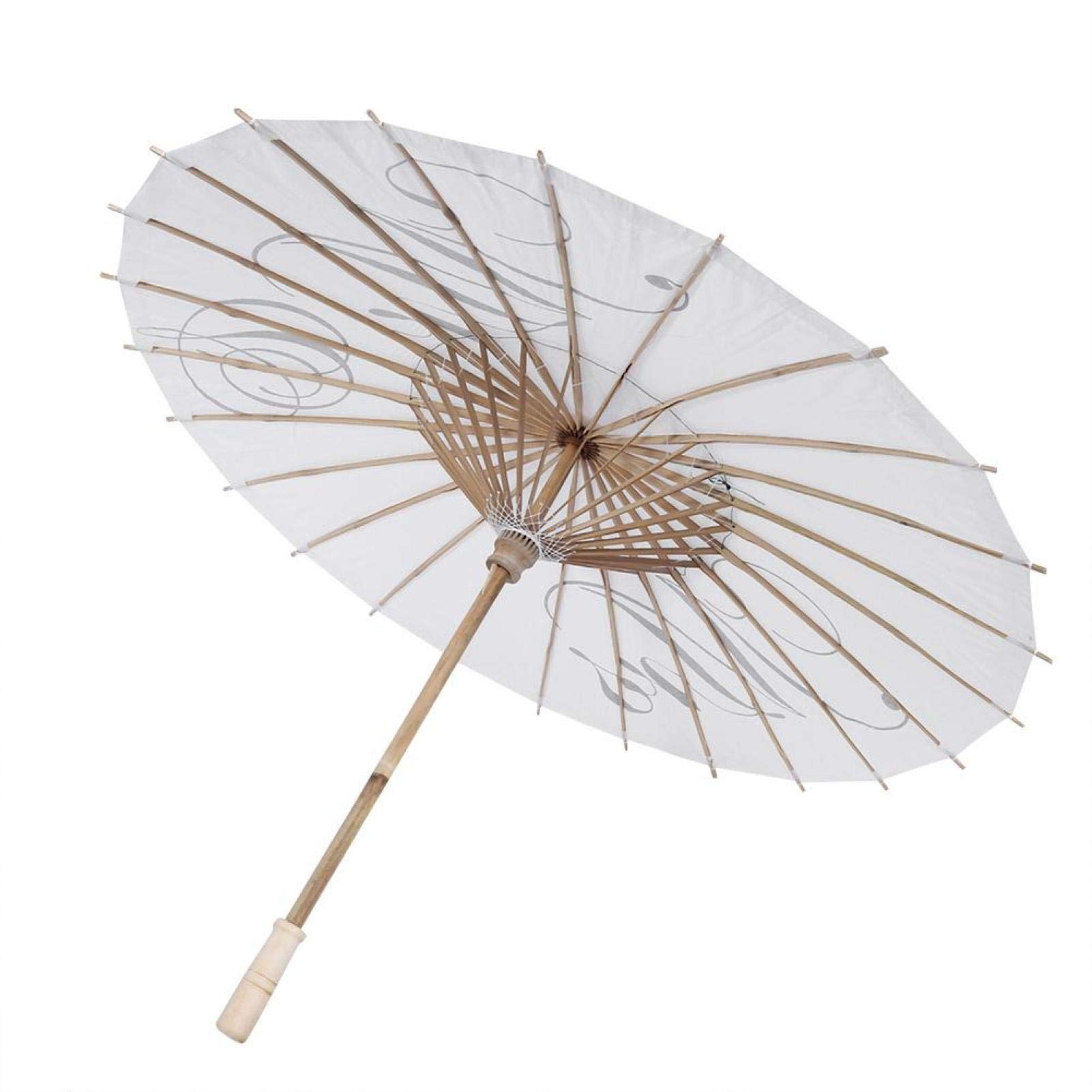 Socobeta White Wedding Umbrella with Wooden Handle - Elegant Bridal Shade for Outdoor Ceremonies & Photo Shoots (Mr & Mrs) - Perfect for Beach Weddings, Garden Parties & Vintage Photography