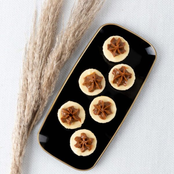 10.6 Inch Organic Black and Gold Rectangle Serving Tray Set of 2 - Elegant Appetizer Platter for Parties, Dining, and Home Decor
