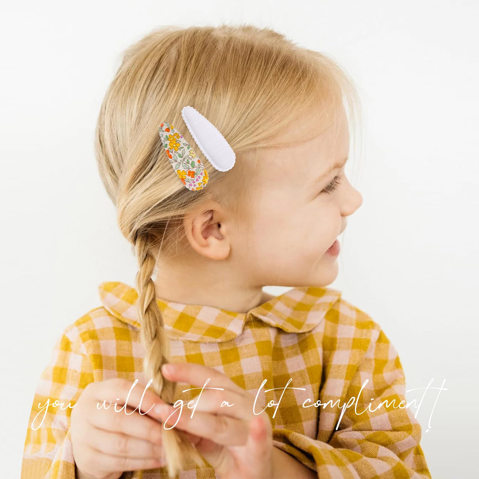 Choicbaby 40 Pcs Floral Hair Clips for Toddler Girls - Non-Slip Snap Barrettes for Kids (2.2 Inch) - Perfect for School, Parties & Daily Hair Accessories