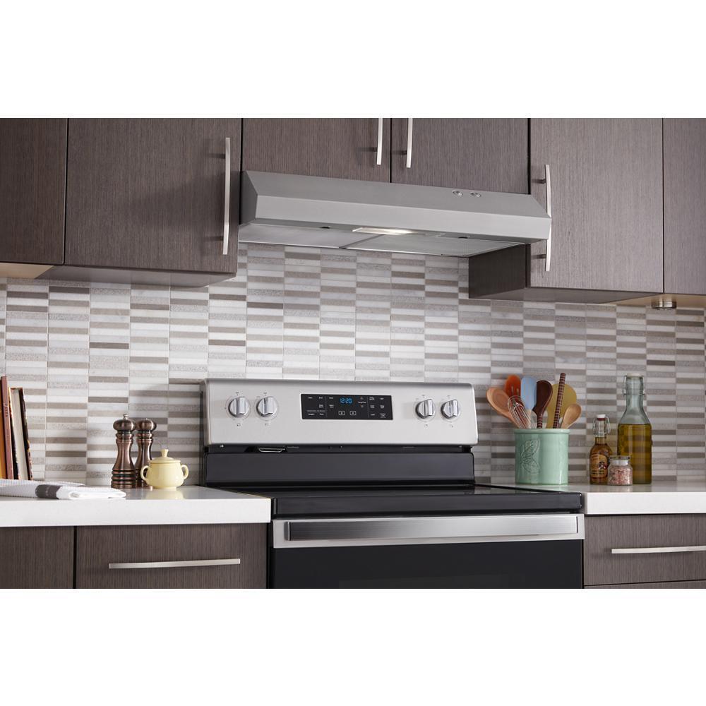 Amana WVU17UC0JS 30-Inch Stainless Steel Range Hood with Full-Width Grease Filters - Perfect for Kitchen Ventilation & Smoke Removal