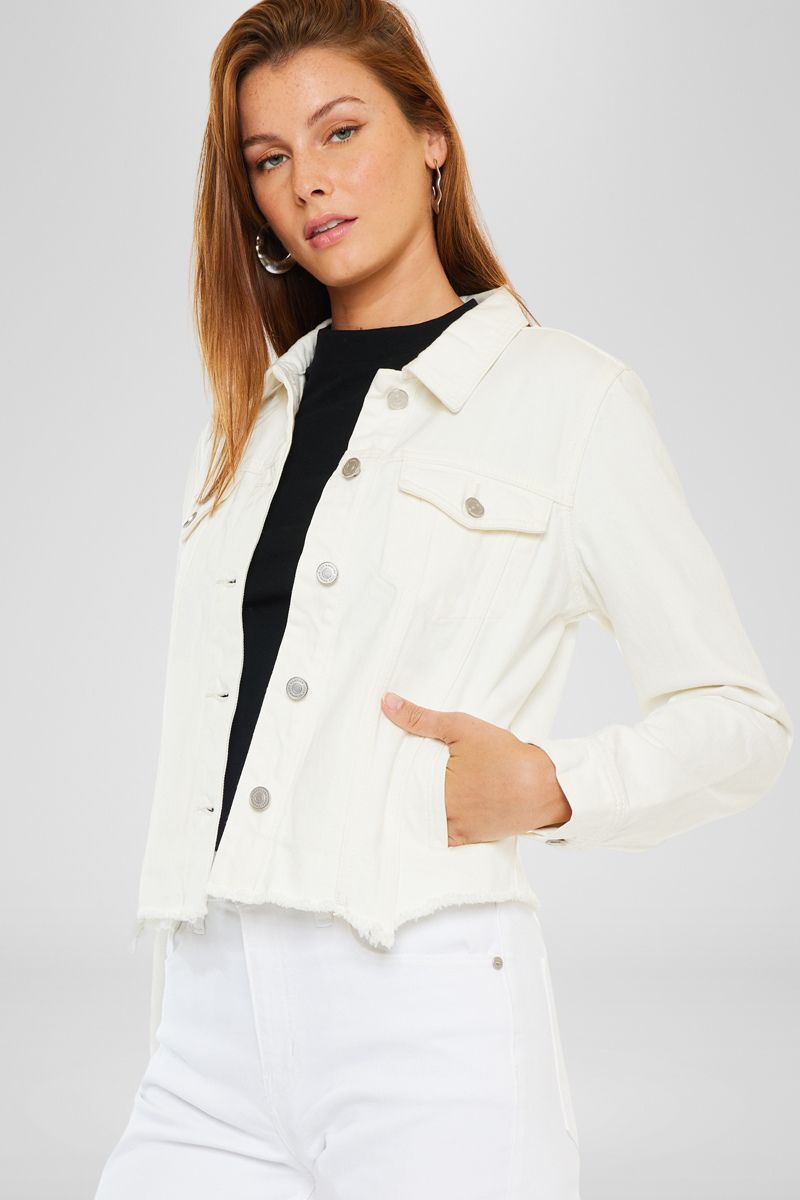 Bianca Distressed Denim Jacket for Women - Vintage Washed Denim Jacket with Ripped Details | Perfect for Casual Outfits, Streetwear & Fall Layering