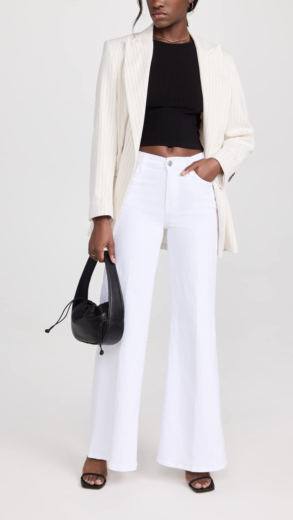 FRAME Women's High Waisted Palazzo Jeans - Stretchy Comfort Fit Wide Leg Trousers for Casual & Office Wear