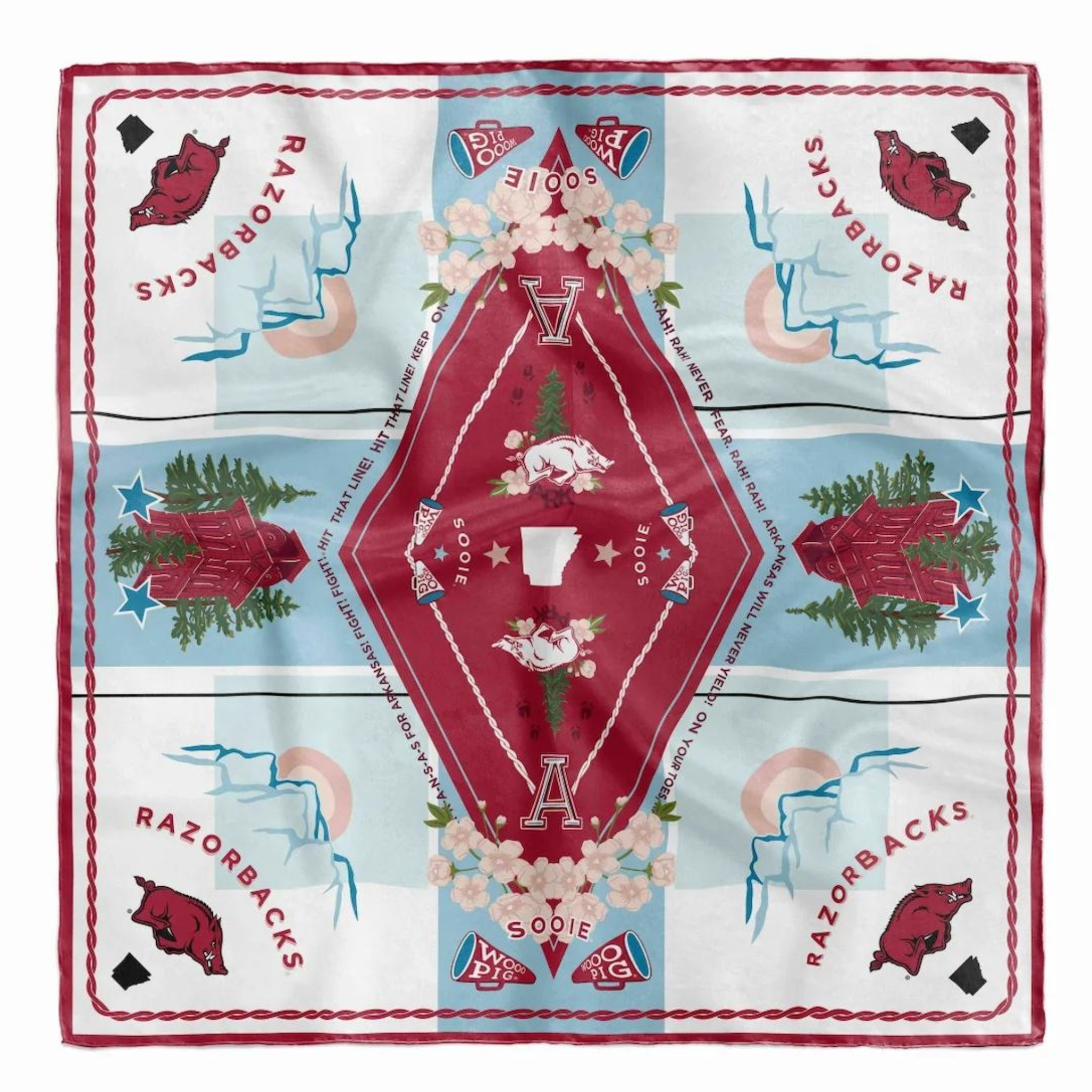 Saturday Silks Arkansas Razorbacks Scarf - Premium Team Spirit Fashion Accessory for Football Games, Tailgating & Winter Outfits