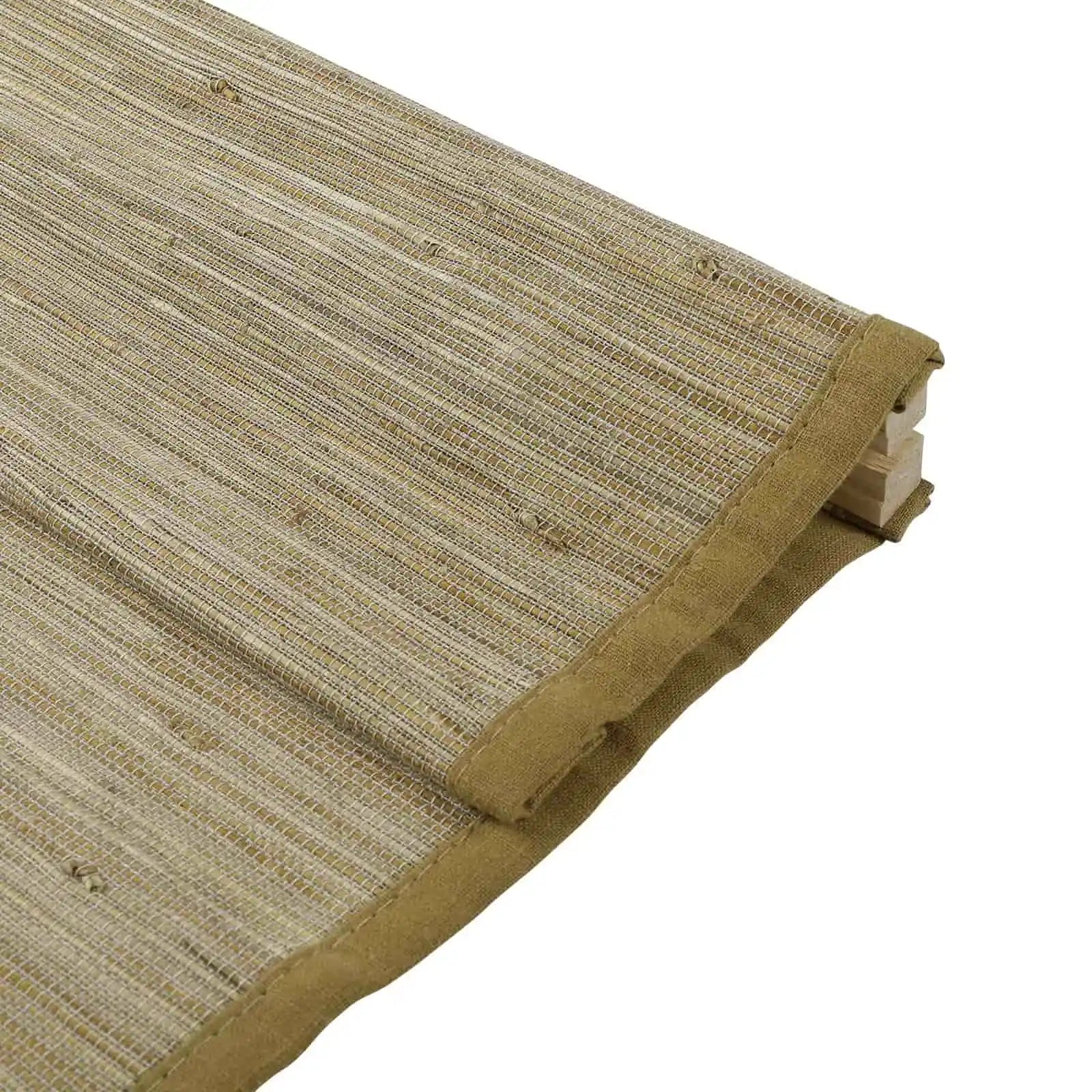 Rae Natural Jute Flax Woven Window Shade - Khaki Color, Eco-Friendly Blackout Curtain for Bedroom & Living Room Privacy