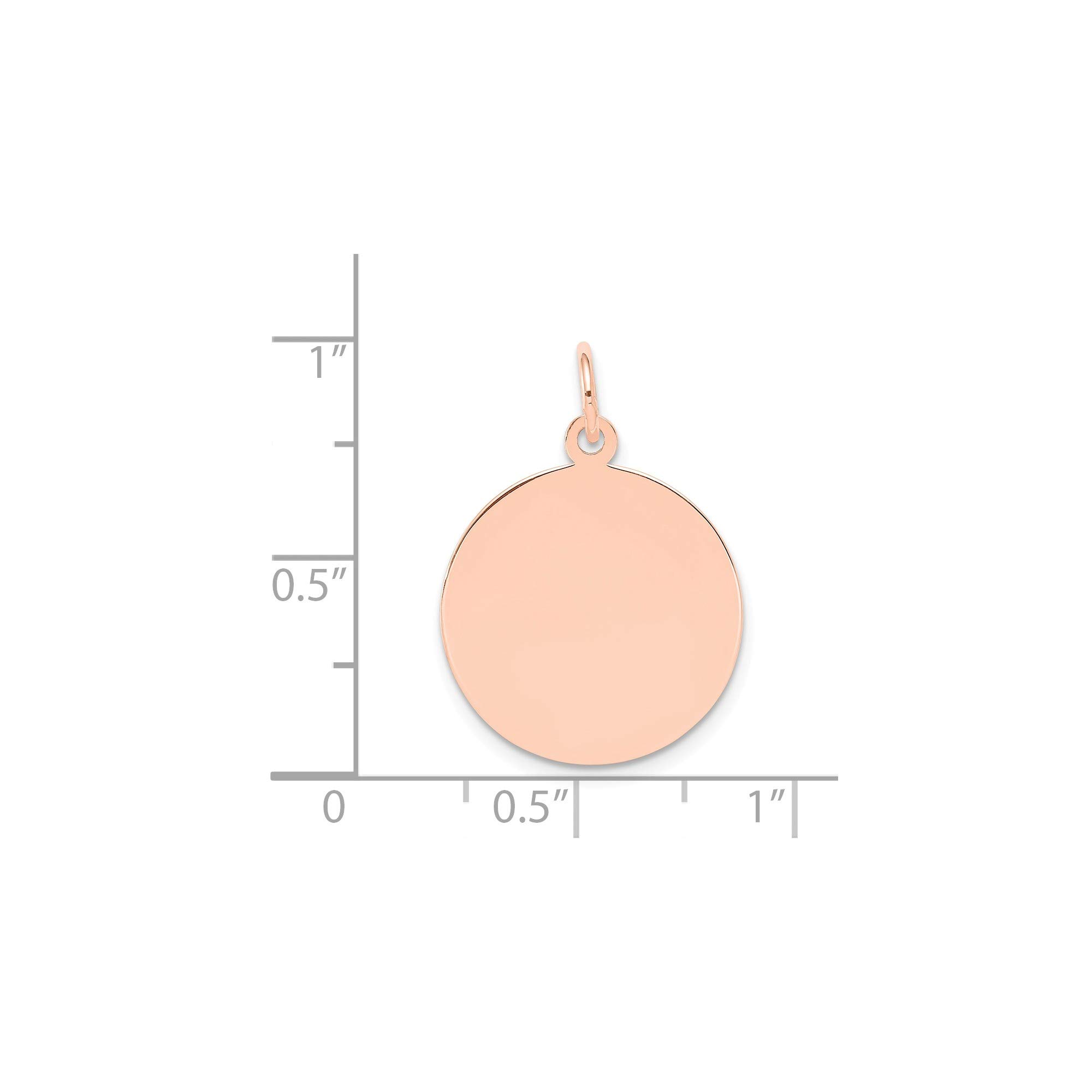 14K Rose Gold Circular Engraveable Disc Charm - 0.009 Gauge Plain Jewelry for Necklace, Bracelet & DIY Crafting - Perfect for Engraving Names, Dates & Special Messages