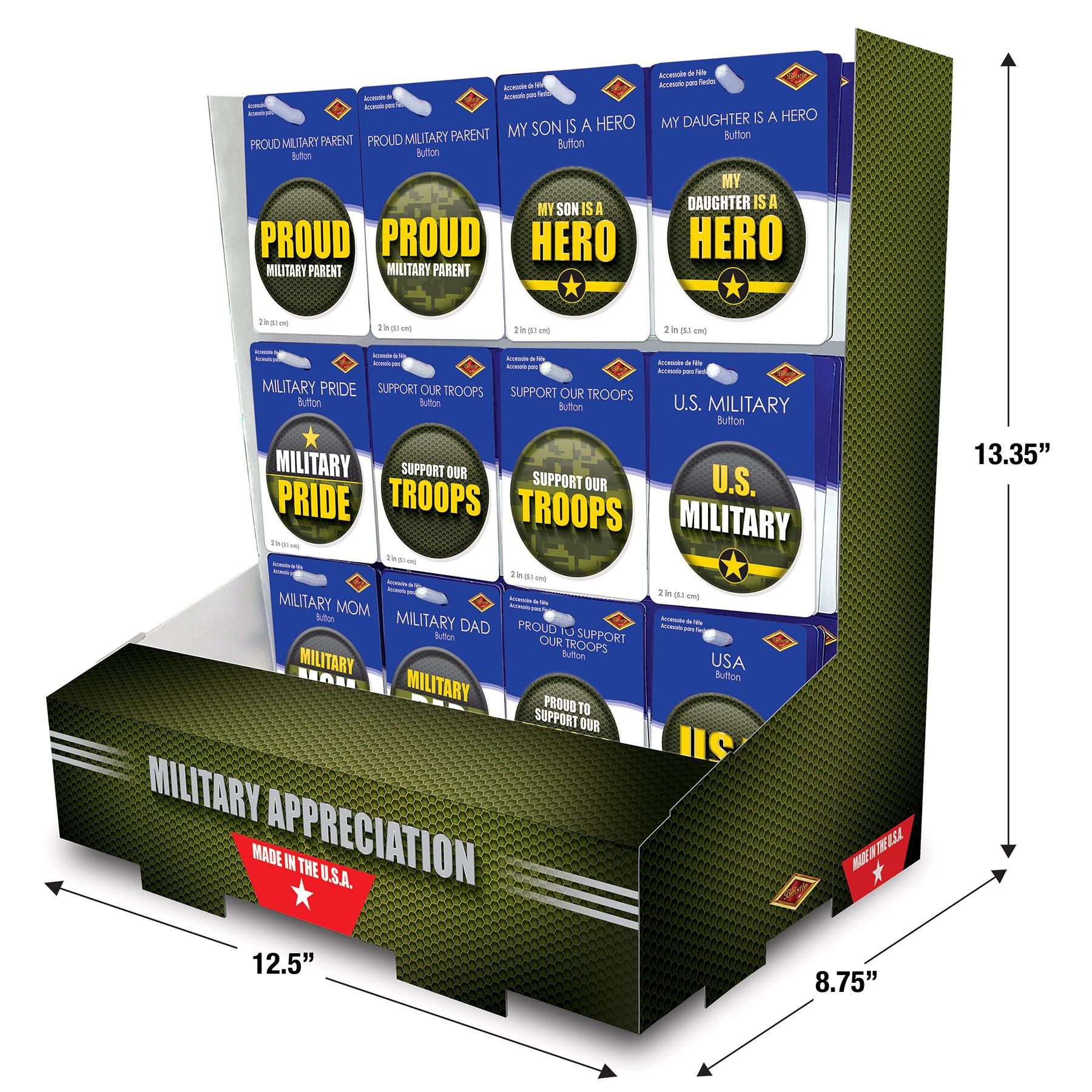 108 Piece Beistle Army Military Appreciation Party Supplies Counter Display - Perfect for Veterans Day, Memorial Day & Military Themed Events