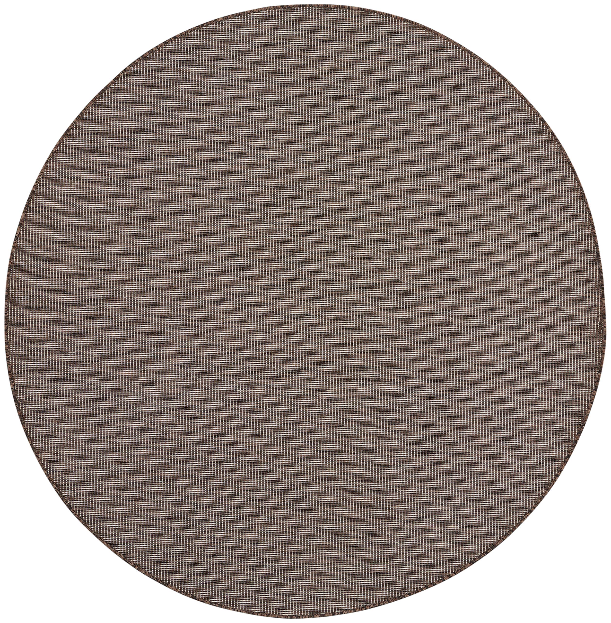 Nourison Positano 8' Round Indoor/Outdoor Area Rug - Natural Fiber, Easy to Clean, Non-Shedding for Bedroom, Living Room, Dining Room | Perfect for Backyard, Deck & Patio Use